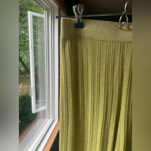 Zara sheer green flowy pleated pants